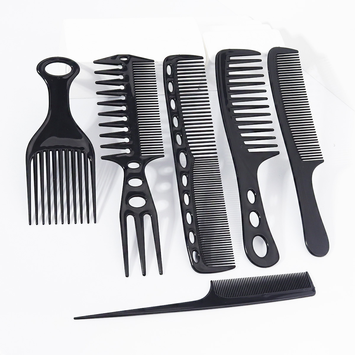 6pcs black hair comb set, hair - Detangling Wide Comb 评论和价格
