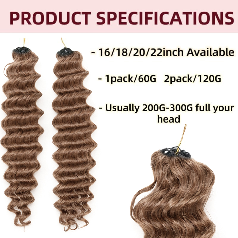 Honey Brown Deep Wave Crochet  - Hair Care Honey 评论和价格