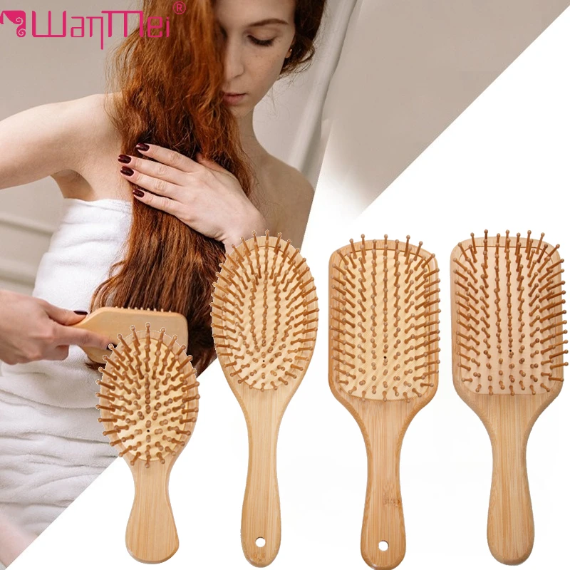 Bamboo Hair Brush Women Stylin - Detangling Wide Comb 评论和价格
