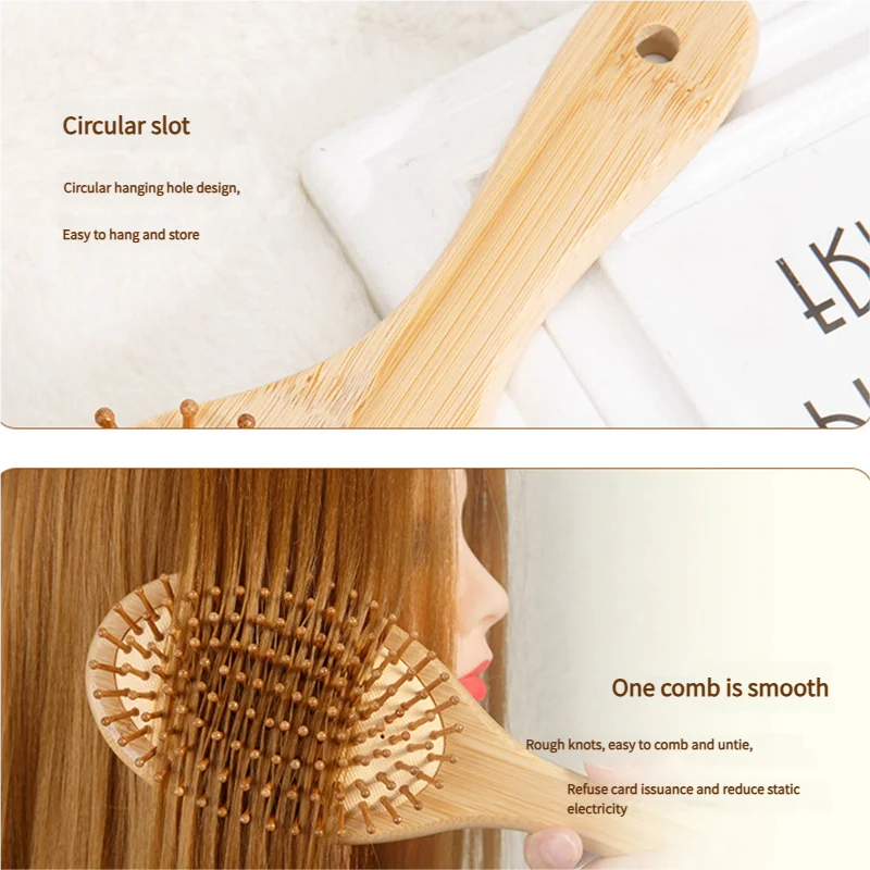 Bamboo Hair Brush Women Stylin - Detangling Wide Comb 评论和价格
