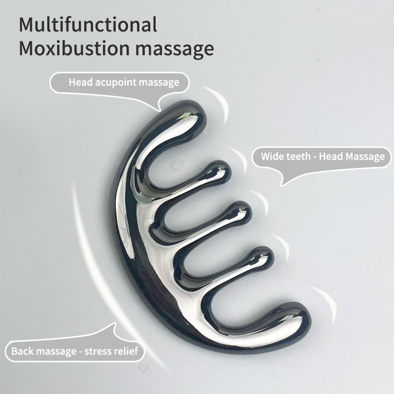 1pc Five-tooth Metal Massage C - Detangling Wide Comb 评论和价格